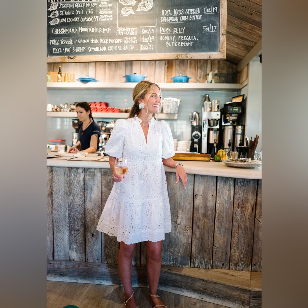 TUCKERNUCK X CAMERAN EUBANKS WIMBERLY White Eyelet Palmer dress